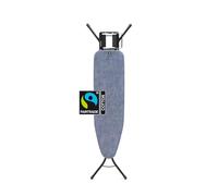 Brabantia - Ironing Board A - With Steam Iron Rest - Adjustable in Height - Non-Slip Rubber Feet - Cotton Cover with Foam Layer - Foldable - Denim Blue - 110x30 cm