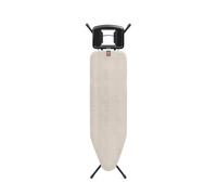 Brabantia Asse da stiro B, 124x38cm - Denim Grey | 100% Cotone Fairtrade | Strato di schiuma da 8mm | Telaio stabile e antitraballamento | Pieghevole con altezza regolabile e solido poggiaferro