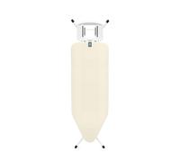 Brabantia Asse da stiro C, 124x45cm - Ecru | 100% Cotone Fairtrade | Asse da stiro stabile e grande | Pieghevole, altezza regolabile e solido poggiaferro | Certificato Fairtrade e C2C