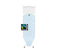 Brabantia - Ironing Board C - with XL Steam Unit Holder - Large & Foldable - Adjustable Height - Non-Slip Rubber Feet Cotton Cover - Child & Transport Lock - Fresh Breeze - 124 x 45 cm