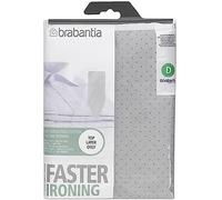 Brabantia Faster Ironing Fodera, Riflettente il Calore, con Spugna da 2 mm, 135x45 cm, Metallizzato