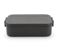 Brabantia - Make & Take Lunch Box M - Spazio per Panini - Coperchio con Clip - Adatto per Congelatore - Adatto per Lavastoviglie & nel Microonde - Dark Grey - 20 x 13,5 x 5,5 cm
