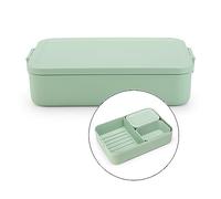 Brabantia - Make & Take Lunch Box Bento L - Scomparti Rimovibili - Coperchio con Clip - Adatto per Congelatore - Adatto per Lavastoviglie & nel Microonde - Jade Green - 26 x 17 x 6 cm