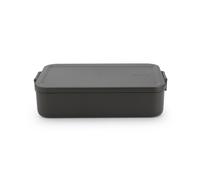 Brabantia - Make & Take Lunch Box Bento L - Scomparti Rimovibili - Coperchio con Clip - Adatto per Congelatore - Adatto per Lavastoviglie & nel Microonde - Dark Grey - 26 x 17 x 6 cm