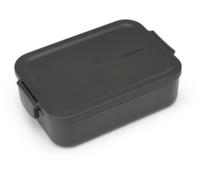 Brabantia - Make & Take Lunch Box M - Spazio per Panini - Coperchio con Clip - Adatto per Congelatore - Adatto per Lavastoviglie & nel Microonde - Dark Grey - 20 x 13,5 x 5,5 cm
