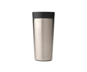 Brabantia Make & Take Tazza Termica con Coperchio Smart Click, Mantiene le Bevande Calde per 6 Ore, Fredde per 8 Ore, Tazza da Viaggio ermetico, Dark Grey, 0,36L