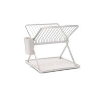 Brabantia Metallo Plastica 139383 Scolapiatti Pieghevole con Vassoio salvagoccia, Light Grey, Compatto