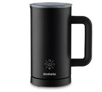 Brabantia Montalatte elettrico, 500 Watt, 300 ml, 4 in 1, senza BPA, schiuma calda e fredda, 4 modalità, coperchio trasparente, rivestimento antiaderente, spia di controllo, nero, BBEK1048