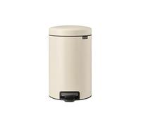 Brabantia - NewIcon Pattumiera a Pedale 12L - Cestino Media per Cucina - Coperchio con Chiusura Soft-Touch - Funzionamento Agevole a Pedale - Secchio Interno Rimovibile - Soft Beige - 25 x 34 x 41 cm