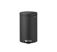Brabantia NewIcon Pattumiera a pedale 12L | Soft Close con coperchio antiodore e secchio interno in plastica | Compatto per cucina, ufficio, bagno o camera da letto | Mineral Infinite Grey