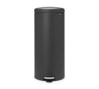 Brabantia NewIcon Pattumiera a pedale 30L | Soft Close con coperchio antiodore e secchio interno in plastica | Compatto e antiscivolo per cucina,ufficio,bagno o camera da letto | Mineral Infinite Grey