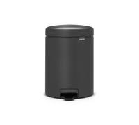 Brabantia NewIcon Pattumiera piccola per il bagno con coperchio da 5L | Cestino a pedale antiodore con secchio interno rimovibile per il bagno, la toilette o piccoli spazi | Mineral Infinite Grey