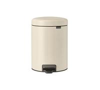 Brabantia NewIcon Pedal Bin Pattumiera a Pedale Piccola, Soft Beige, 5 L | Spazzatura cucina e bagno, Secchio interno in plastica rimovibile, Chiusura silenziosa, Base antigraffio, Sacchetti inclusi