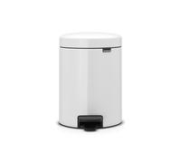 Brabantia NewIcon Pedal Bin Pattumiera a Pedale Piccola, White, 5 L | Spazzatura cucina e bagno, Secchio interno in plastica rimovibile, Chiusura silenziosa, Base antigraffio, Sacchetti inclusi