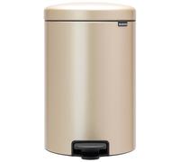 Brabantia Pattumiera a Pedale 20L, Lega di Acciaio Plastica, Metallic Gold, 20 litri