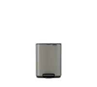 Brabantia Pattumiera a pedale Bo 4L (Platinum), Pattumiera con pedale e coperchio a chiusura soft, Secchio spazzatura facile da pulire con secchio interno rimovibile e sacchetti PerfectFit inclusi