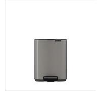 Brabantia Pattumiera a pedale Bo 7L (Platinum), Pattumiera con pedale e coperchio a chiusura soft, Secchio spazzatura facile da pulire con secchio interno rimovibile e sacchetti PerfectFit inclusi