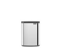 Brabantia Pattumiera Bo 7L - Piccolo ed elegante - Apertura e chiusura soft - Igienico e poco ingombrante - appendibile a parete - Per bagno, toilette, camera da letto - Brilliant Steel