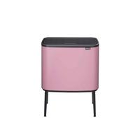 Brabantia Pattumiera Bo Touch 23+11L - Doppio scomparto per la raccolta differenziata | Secchio spazzatura con coperchio soft touch e secchi interni | Cestino con piedini antiscivolo | Lilac Pink