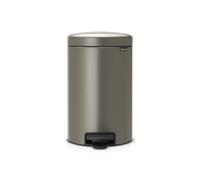 Brabantia Pattumiera con Pedale, Metallo, Platinum, 12 L