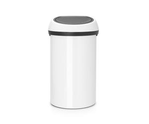 Brabantia Pattumiera, Stainless Steel, White/White Lid, 60L