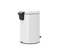 Brabantia Pedal Bin Newicon Pattumiera a Pedale, Secchio Interno in Plastica, Bianco, 12 lt