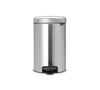 Brabantia Pedal Bin Newicon Pattumiera a Pedale, Secchio Interno in Plastica, Inox Satinato, 12 lt