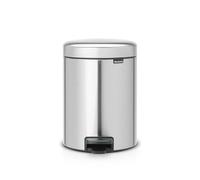 Brabantia Pedal Bin Newicon Pattumiera a Pedale, Secchio Interno in Plastica, Inox Satinato FPP, 5 lt
