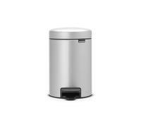 Brabantia Pedal Bin Newicon Pattumiera a Pedale, Secchio Interno in Plastica, Metallic Grey, 3 lt