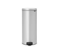 Brabantia Pedal Bin Newicon Pattumiera a Pedale, Secchio Interno in Plastica, Metallic Grey, 30 lt
