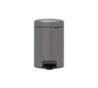 brabantia NewIcon - Pattumiera a Pedale 3 L con Inserto in Plastica - Mineral Concrete Grey