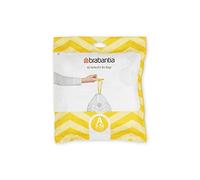 Brabantia PerfectFit Bags Sacchetti Spazzatura, Codice A (3-5L), 40 pz | In plastica anti-strappo resistente, Nastro di chiusura, Bordi invisibili, Fori di ventilazione, Confezione dispenser