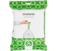 Brabantia PerfectFit Bags Sacchetti Spazzatura, Codice G (23-30L), 40 pz | In plastica anti-strappo resistente, Nastro di chiusura, Bordi invisibili, Fori di ventilazione, Confezione dispenser