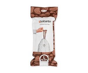 Brabantia PerfectFit sacchetti 40-4 -20 pezzi per rotolo, sacchetti per rifiuti, plastica, 45L