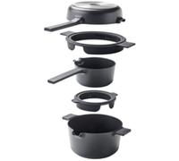 Brabantia Set di Pentole Impilabili Antiaderenti in Alluminio Riciclato - 5 Pezzi - 1 set