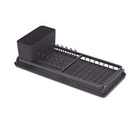 Brabantia Sink Side Scolapiatti Compatto, Dark Grey, 46.3 x 20 x 12.6 cm | Da appoggio su lavello cucina, Fino a 5 piatti, Cestello portaposate rimovibile, Vassoio salvagoccia, Piedini antiscivolo