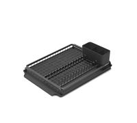 Brabantia Sink Side Scolapiatti, Dark Grey, 49.2 x 38.6 x 14.2 cm | Da appoggio su lavello cucina, Fino a 13 piatti, Cestello portaposate rimovibile, Vassoio salvagoccia, Piedini antiscivolo