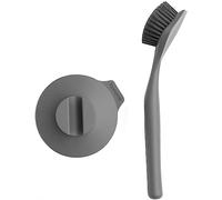 Brabantia - Sinkside Spazzola Lavapiatti con Supporto a Ventosa - Impugnatura Ergonomica - Raschietto Incorporato - Montaggio a Parete - Supporto per Spazzola per Piatti - Jade Green - 11 x 5 x 24 cm