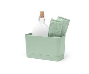 Brabantia - Sinkside Organizzatore per Lavello - Lavabile in Lavastoviglie - Accessorio per Cucina - Vaschetta Raccogligocce Rimovibile - Raccoglie i Residui d'Acqua - Jade Green - 19 x 8.5 x 11.5 cm