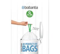 Brabantia Size G - Skraldespandsforing - lÃ¸besnor - hÃ¸j-densitets polyethylen (HDPE) - hvid - pakke med 40 NEW