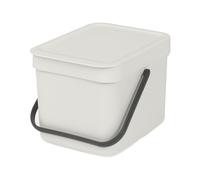 Brabantia Sort&Go Pattumiera apertura manuale, plastica, A.18 L. 20 P.25, appendibile, capacità 6 L-colore Light Grey - grigio plastica 213267