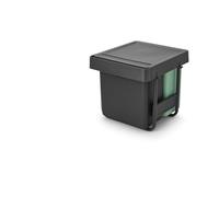 Brabantia Sort & Go Pattumiera estraibile | 10+10+20L Incasso all'interno dell'anta per la cucina | Doppia unità di riciclo rifiuti integrata con binari lisci, secchi interni rimovibili | Grey & Green