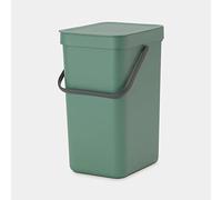 Brabantia Sort & Go Poubelle Recyclage Cuisine Fir Green (12L) avec Couvercle et Poignée (support mural inclus) Gratuite Sacs Poubelle PerfectFit inclus