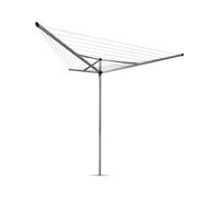 Brabantia - Stendibiancheria ad Ombrello Essential - 30m di Spazio per Stendere - Corde Resistenti ai raggi UV con Profilo Antiscivolo - Incluso Picchetto in Plastica (35mm) - Metallic Grey - ø 271cm