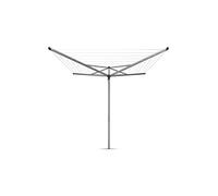 Brabantia - Stendibiancheria ad Ombrello Essential - 50m di Spazio per Stendere - Corde Resistenti ai raggi UV con Profilo Antiscivolo - Incluso Picchetto in Plastica (35mm) - Metallic Grey - ø 295cm