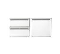 brabantia Tasty+ - Barattolo Quadrato Impilabile - Light Grey - Set 2 (2x 1,5 L e 1x 3,5 L)