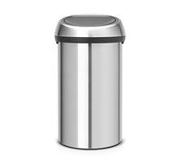 Brabantia Touch Bin Pattumiera in Acciaio, Coperchio Inox Satinato, 60 L, Inox Satinato