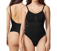 BRABIC - Body modellante da donna, senza cuciture, contenitivo, a compressione, top, nero, Medium