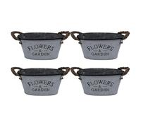 BRABOSTON 4 vasi ovali in metallo per fiori decorativi secchi per matrimoni e feste per interni composizione floreale contenitori per composizioni floreali