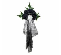 BRABOSTON Accessorio per capelli regolabile per Halloween, con finiture in pizzo e fiori in tessuto, fasce per capelli per eventi a tema, set di accessori per capelli gotico